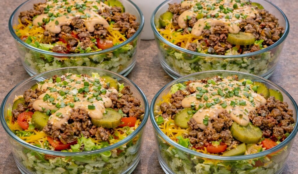 High Protein Big Mac Bowls